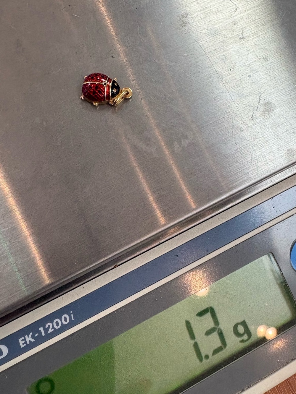 14k solid gold Red Ladybug Charm - Picture 2 of 5